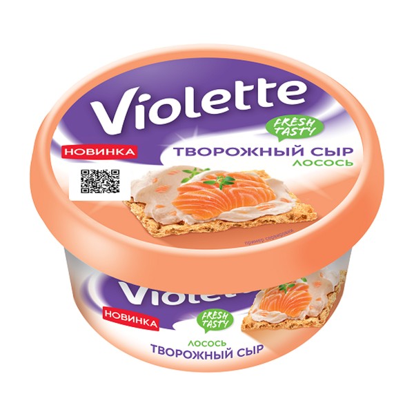 Сыр творожный Violette с лососем 70% 140г БЗМЖ