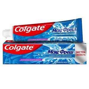 Зубная паста Colgate Макс Фреш Взрывная мята с освежающими кристаллами для свежего дыхания и защиты от кариеса 100 мл