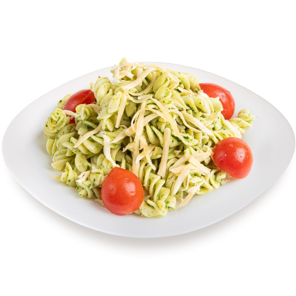 Фузилли со шпинатом и помидорами черри производство Макси