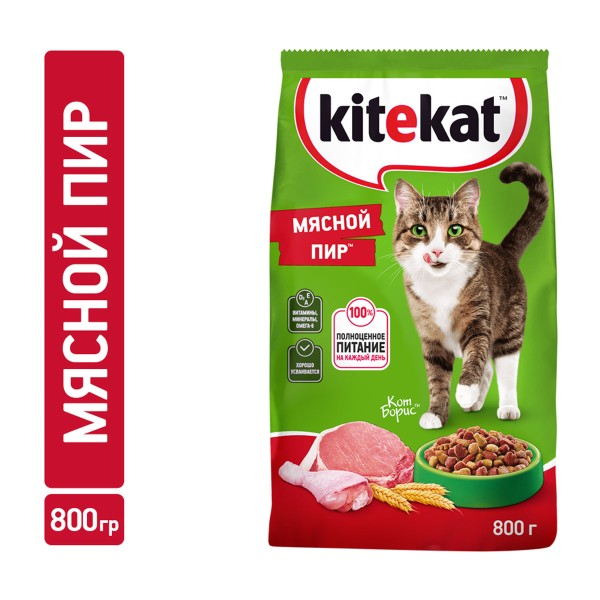 Корм для кошек Kitekat 800г мясной пир