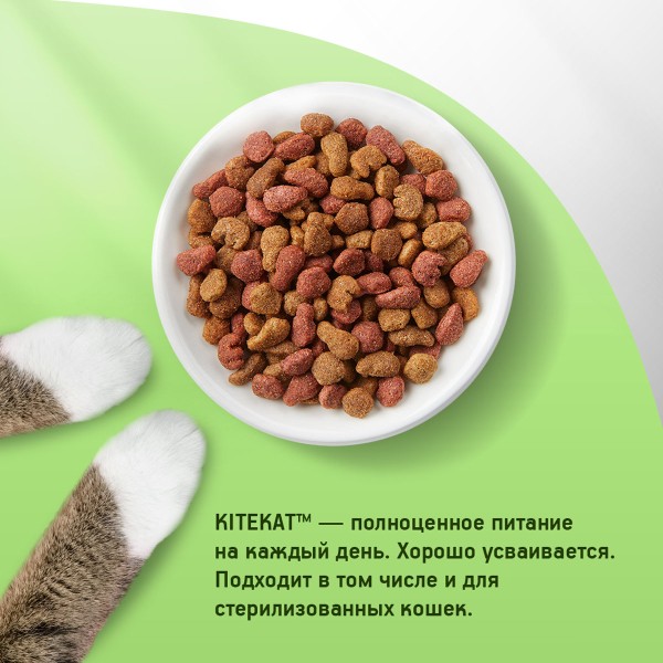 Корм для кошек Kitekat 1,9кг мясной пир