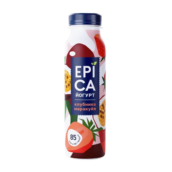 Йогурт питьевой  Epica с клубникой и маракуйей 2,5% 260г БЗМЖ