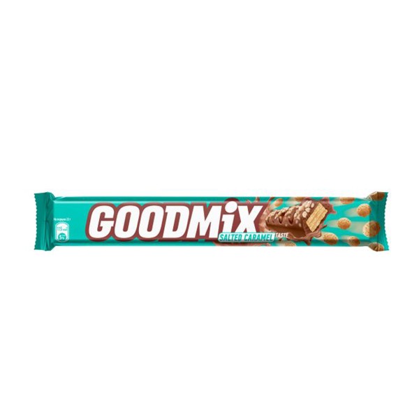 Шоколадный батончик Goodmix Duo 44г со вкусом соленой карамели и хрустящей вафлей