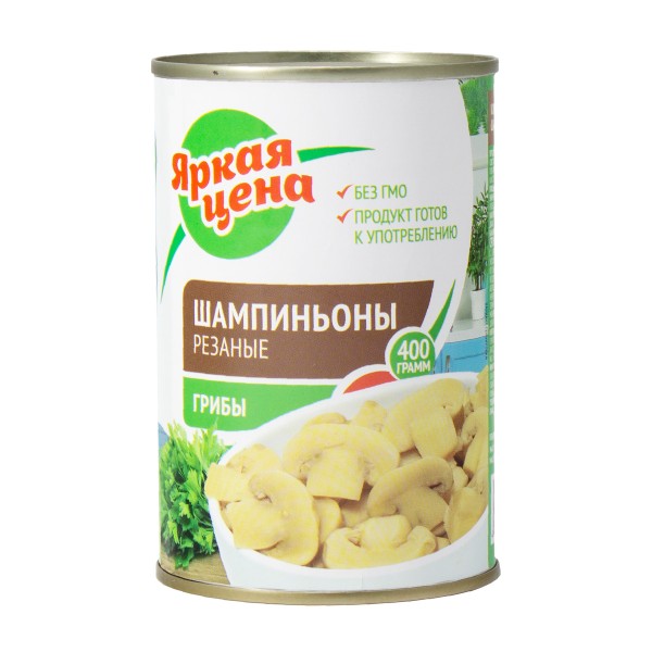 Шампиньоны резаные Яркая цена 425мл