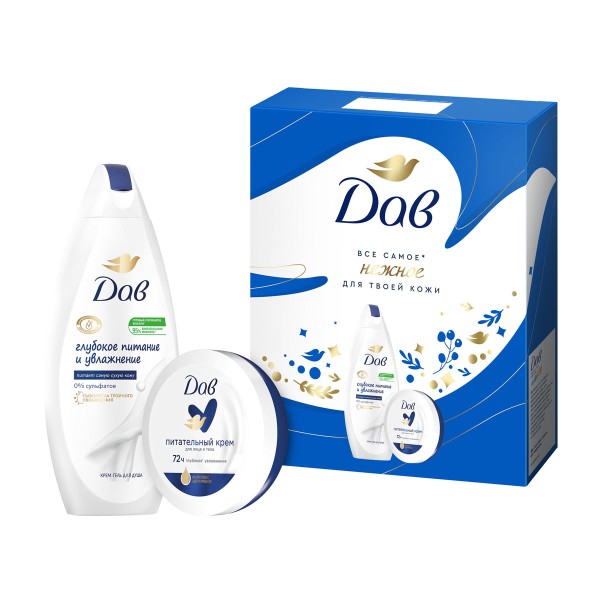 Набор подарочный Dove Basic care for your body: Крем-гель для душа,крем для лица и тела