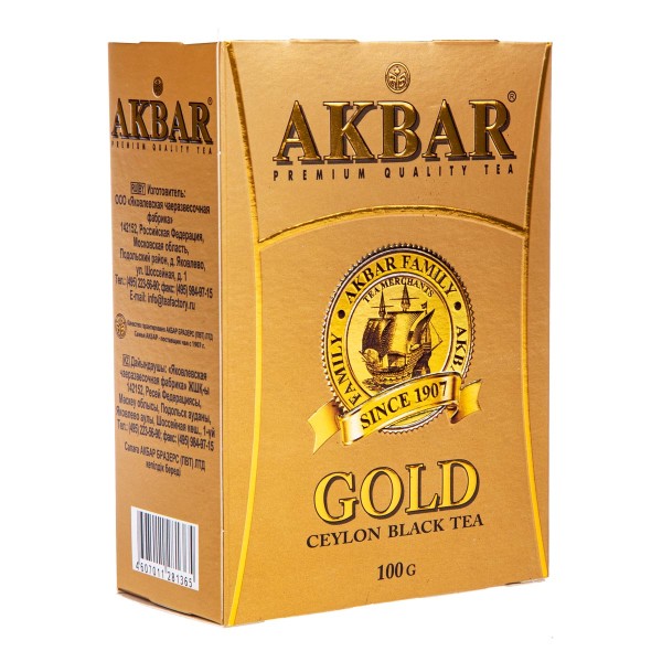 Чай черный Akbar Gold среднелистовой 100г