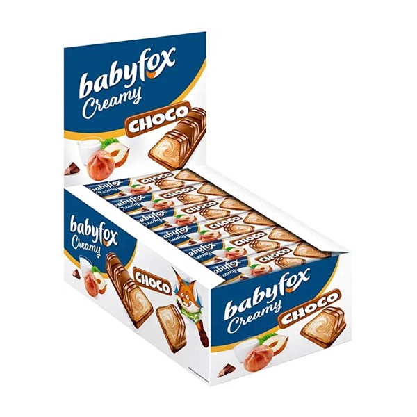 Батончик вафельный BabyFox Creamy молочно-ореховый 23г