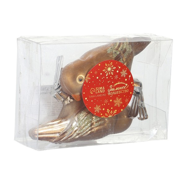 Украшение елочное Воробушек 9х4см 2шт Зимнее волшебство