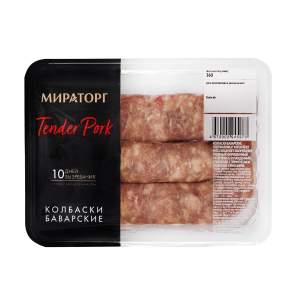 Колбаски Баварские из свинины охлажденные Мираторг360г