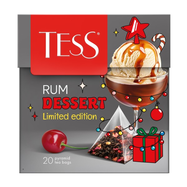 Чай черный Tess Ромовый десерт 20пирамидок