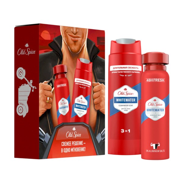 Набор подарочный Old Spice Whitewater: дезодорант-спрей 150мл, гель для душа 3в1 250мл