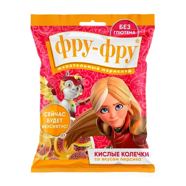 Жевательный мармелад Фру-Фру кислые колечки Тара Дункан 80г Эврика