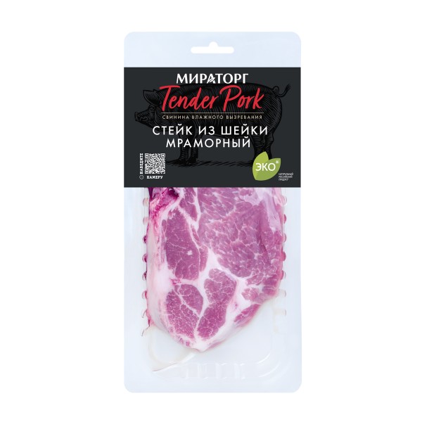 Стейк из шейки свинины охлажденный Мраморный Tender Pork Мираторг 280г