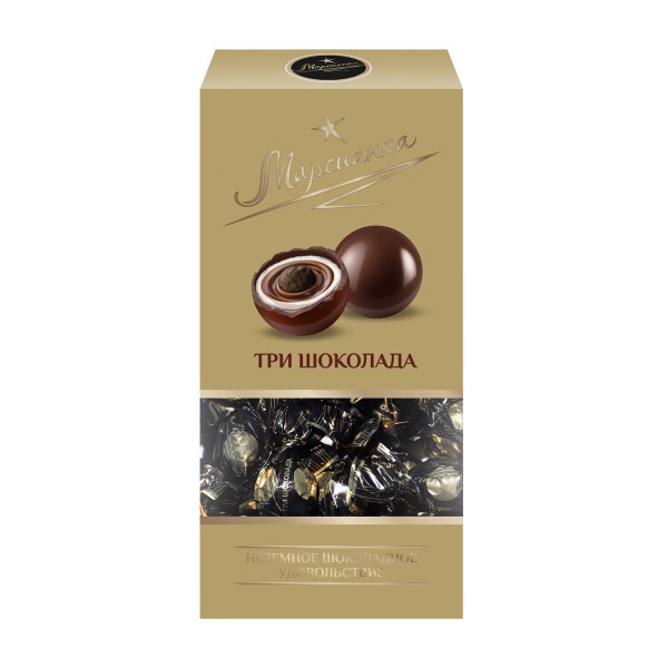 Шоколадные конфеты Марсианка Три шоколада Сладкий орешек 180г