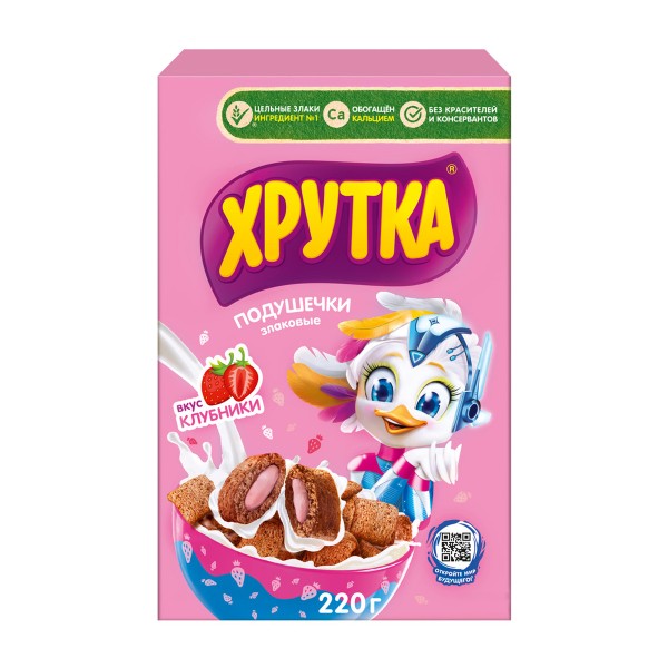 Сухой завтрак Подушечки Хрутка Nestle 220г клубничные