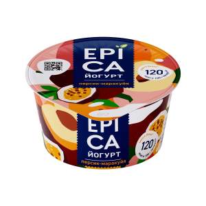 Йогурт Epica 4,8% 130г персик-маракуйя БЗМЖ
