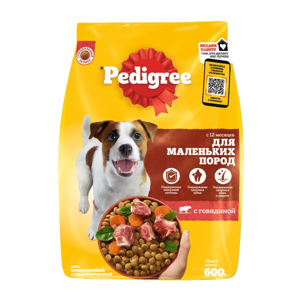 Корм для собак Pedigree для взрослых собак мини пород 600г