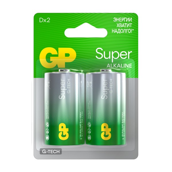 БАТАРЕЙКА GP LR20 SUPER ALKALIN 13A-BC2 D 2ШТ