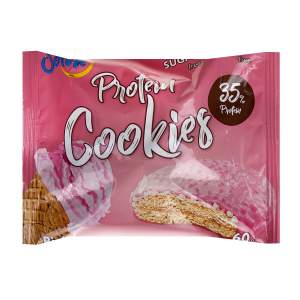 Печенье Protein cookies в двойной глазури 60г Solvie розовое мороженое
