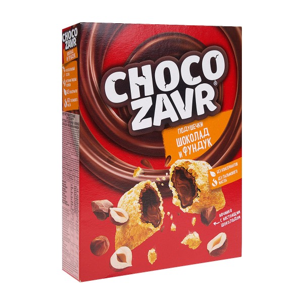 Сухой завтрак Подушечки Chocozavr Kellogg's 220г c шоколадно-ореховой начинкой