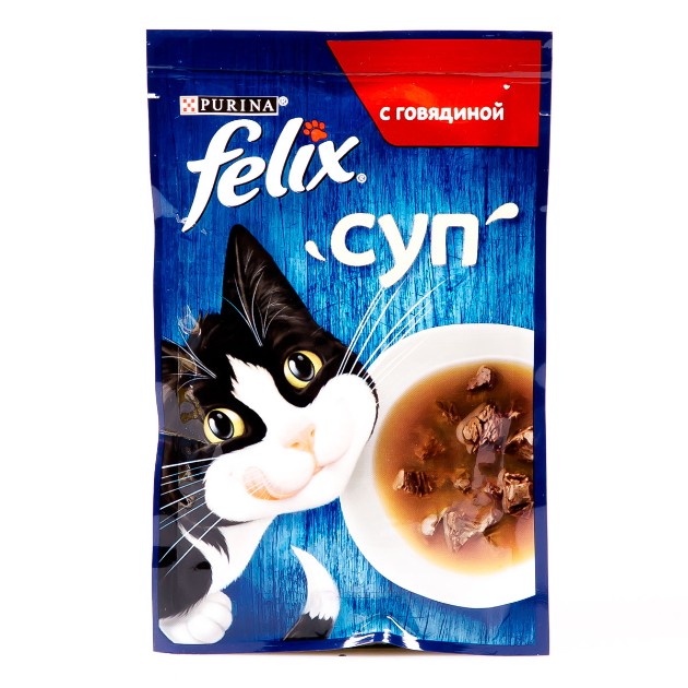 Корм для кошек Felix 48г суп с говядиной
