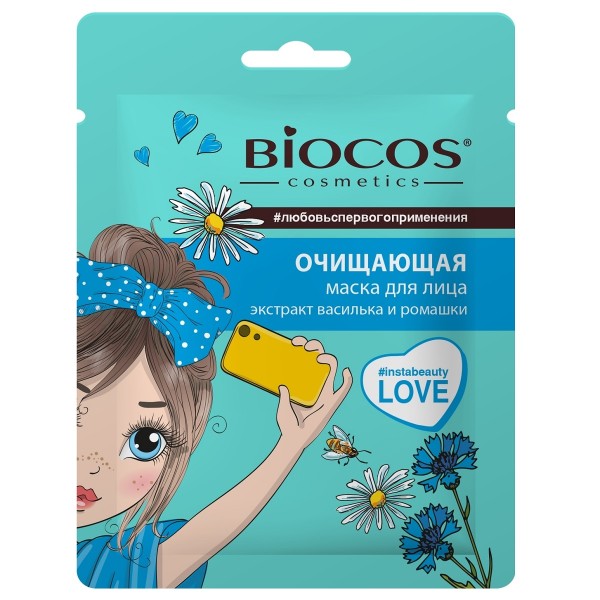 Маска тканевая для лица Biocos очищающая