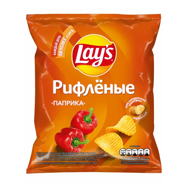 Чипсы Lay's рифленые паприка 70г