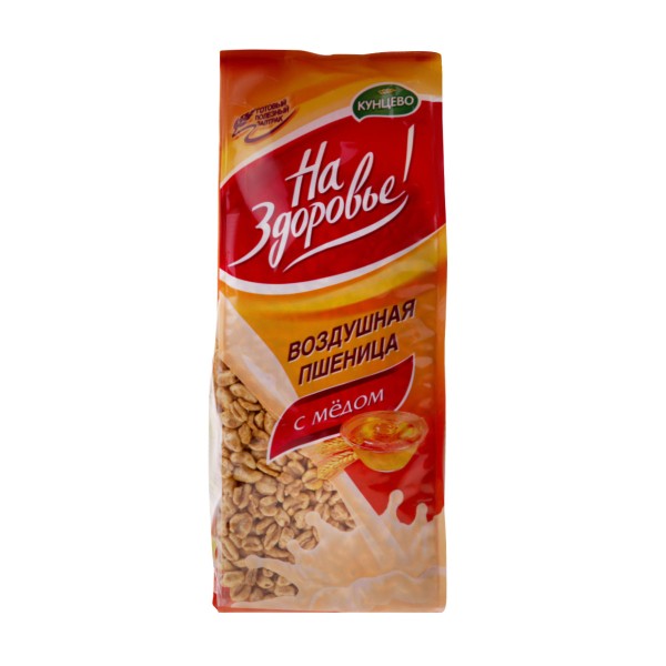 Сухой завтрак Воздушная пшеница На здоровье Кунцево 175г с медом