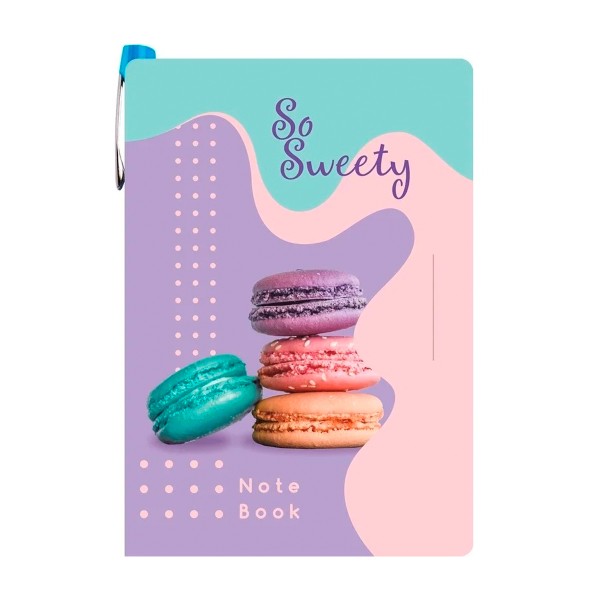 Блокнот с ручкой 50л гребень Lamark macaroons