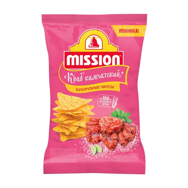 Чипсы кукурузные Mission 90г со вкусом краб камчатский