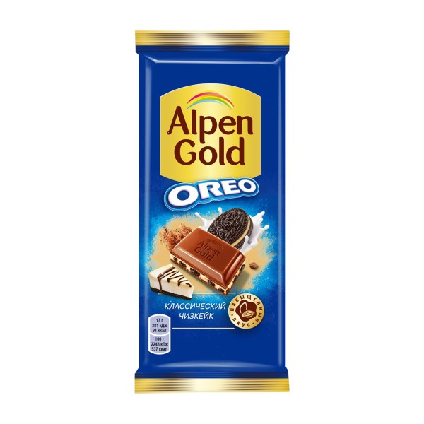 Шоколад молочный Alpen Gold Oreo Классический чизкейк 90г