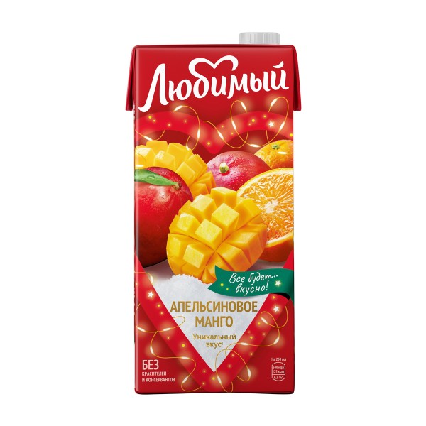 Напиток сокосодержащий Любимый 0,95л апельсиновое манго