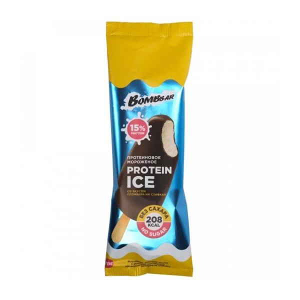 Мороженое эскимо Со вкусом пломбира на сливках протеиновое 70г Bombbar БЗМЖ