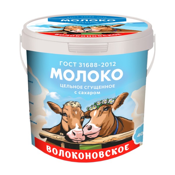 Молоко сгущеное Волоконовское цельное с сахаром 8,5% Белгородские молочные продукты 400г БЗМЖ