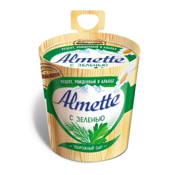 Сыр творожный Almette 60% Hochland 150гр с зеленью БЗМЖ