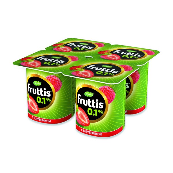 Продукт йогуртный Fruttis легкий 0,1% 110г клубника БЗМЖ
