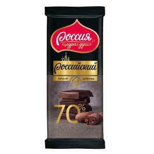Шоколад горький Российский Россия щедрая душа 70% какао 82г