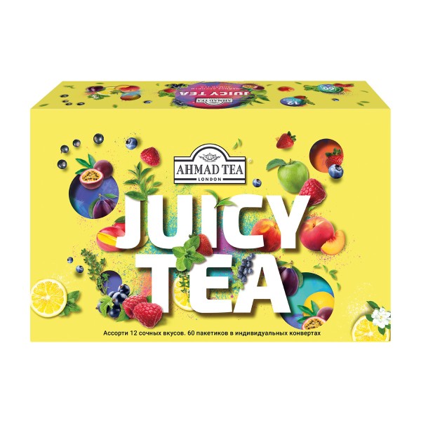 Набор подарочный чай ассорти Ahmad Tea Juicy Tea 12 вкусов 60пак