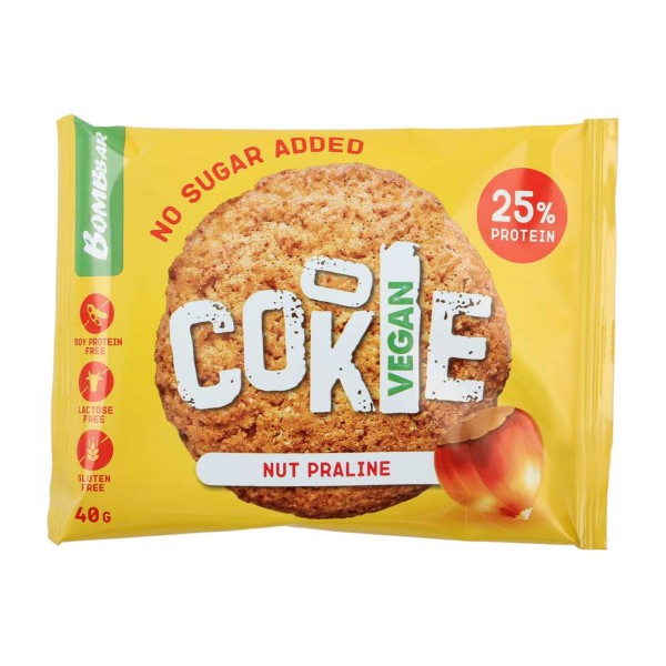 Печенье неглазированное Cookie Vegan Bombbar 40г со вкусом орехового пралине