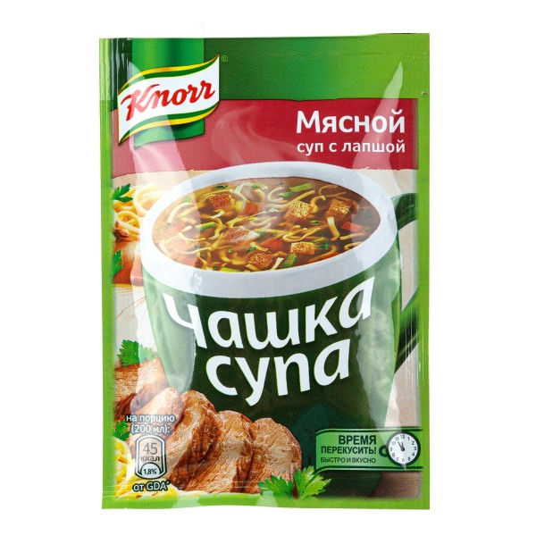 Суп мясной Чашка супа Knorr 14гр с лапшой