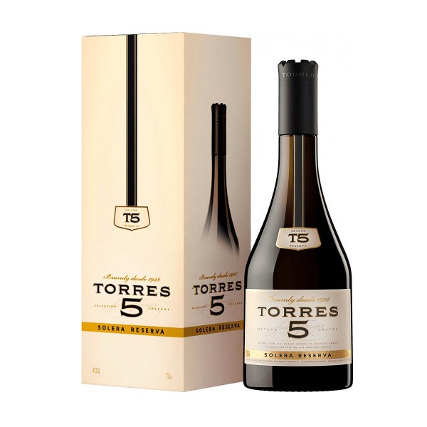 Бренди Torres 5 Solera Reserva 38% 0,7л (подарочная упаковка)