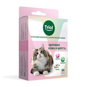 Лакомство для кошек Triol мультивитаминное 33г здоровая кожа и шерсть