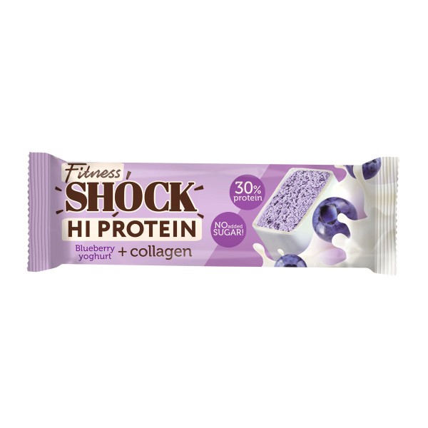 Батончик Hi protein+collagen FitnesShock 40г черничный десерт