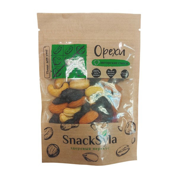 Смесь Snacksyla из орехов с виноградом и клюквой Здоровый перекус 50г