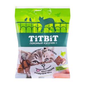 Лакомство для кошек TiTBiT подушечки с паштетом из индейки 30г