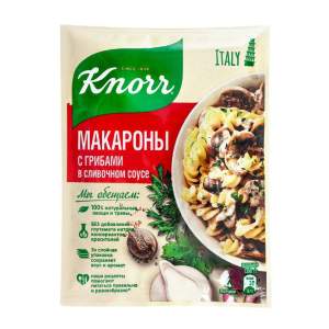 Приправа Knorr на второе Макароны в сливочном соуе с грибами 26г