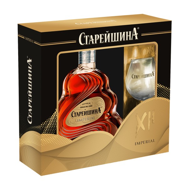 Коньяк Старейшина Империал 12лет 40% 0,5л + бокал