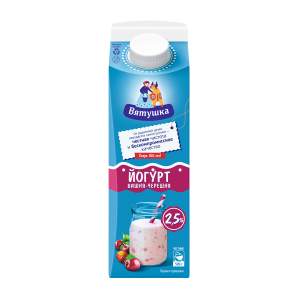 Йогурт Вятушка вишня-черешня с сахаром 2,5% 500гр БЗМЖ