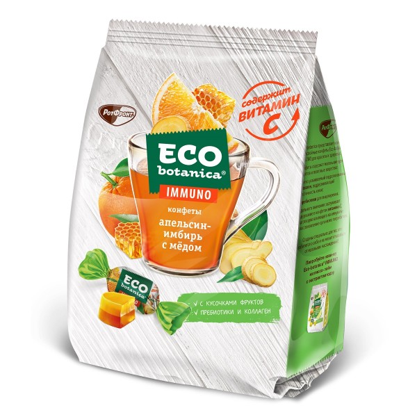 Конфеты Eco-botanica Immuno апельсин-имбирь с медом 150г