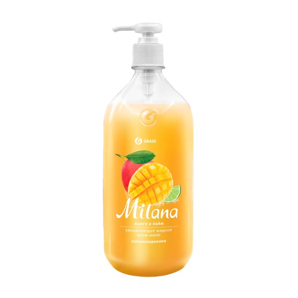 Крем-мыло жидкое Milana Grass 1л Манго и лайм